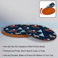 thumbnail image 4 of Christmas 6Pcs Round Coasters Set, Microfiber Leather Drink Coasters, 11x11 cm/4.3x4.3 in, Cup Mats for Home and Office, 4 of 6