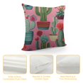 thumbnail image 4 of COMIO  Cacti Flower Pattern Throw Pillow Case Watercolor Cactus and Succulents Printed Pillow Cushion Cover Home Sofa Decorative (Cushion Cover), 4 of 5