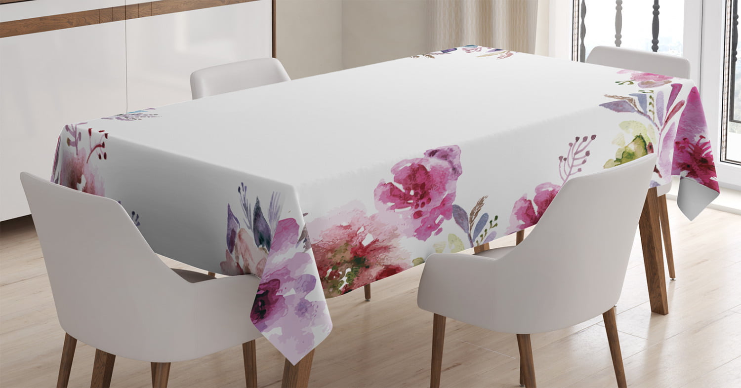 60 X 84 Swirls Daisy Flower Bouquets Beauty Exquisite Flourishing Nature Essence Dining Room Kitchen Rectangular Table Cover Ambesonne Floral Tablecloth Sky Blue Grey Apricot