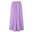 thumbnail image 6 of yillto Womens Skirts with Pockets Elastic Waist Loose Flowy Summer Casual Beach Vacation Maxi Skirt, 6 of 7