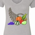 thumbnail image 4 of Inktastic Thanksgiving Cornucopia Word Art Women's V-Neck T-Shirt, 4 of 5