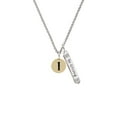 thumbnail image 2 of Delight Jewelry Goldtone Disc 1/2'' Initial - l - Silvertone Be Strong and Courageous Bar Charm Necklace, 23", 2 of 4