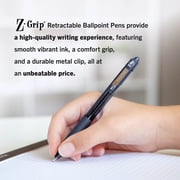 Z-Grip Retractable Ballpoint Pen, 1.0mm, Medium Tip, Black Ink, 18-Count