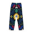 thumbnail image 3 of Lsque Colorful Mexican Flower Print Men's Pajama Pants, Lounge Pant - Comfortable Home Wear,Elastic Waistband, Stylish Design-XX-Large, 3 of 9