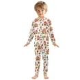 thumbnail image 3 of joogoo Gingerbread Christmas 2 Piece Long Sleeve Tee and Pants Cotton Pajama Set 8Y, 3 of 7