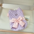 thumbnail image 4 of vnanda Warm Pet Outfit Pet Dress Autumn Winter D-shaped Ring Quilted Sequins Sweet Bowknot Flying Sleeves Two-legged Small Medium Dog Puppy Cat Outfit, 4 of 8