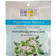 Aura Cacia Aromatherapy Mineral Bath Refreshing Peppermint Harvest , 2.5 OZ (Pack of 4)