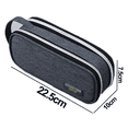 thumbnail image 2 of Estuche grande para lápices, estuche duradero para bolígrafos con gran capacidad, bolsa de papelería portátil con asa, color gris, 2 of 5