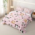 thumbnail image 3 of Manfei Kawaii Dog Twin Quilt Set, Puppy Paw Print Twin Coverlet Set, Pink, 2pcs, 1 Bedspread and 1 Pillowcase, 3 of 7