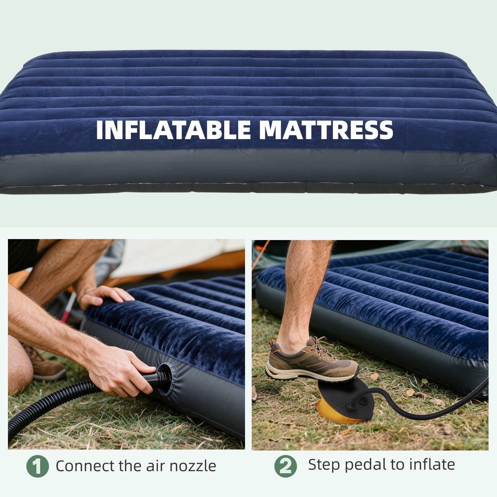 YYAo 4-in-1 Tent Cot with Air Mattress, Foot Pump and Carry Bag, Portable Folding Bed for Camping, Hiking, Backpacking, Dark Green