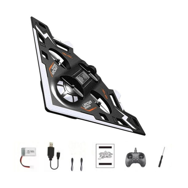 Avión de espuma a control remoto para niños, decoración, manualidades, avión con sensor triangular Negro