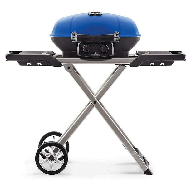 Napoleon Travelq 285x Portable Propane Gas Grill W Scissor Cart Griddle Blue Walmart Com