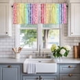 thumbnail image 2 of Dandelion Farmhouse Short Window Curtain Valances, Rainbow Stripes Modern Minimalist Flowers Rod Pocket Kitchen Valances for Living Room Bedroom Bathroom Cafe 54" x 18", 2 of 8