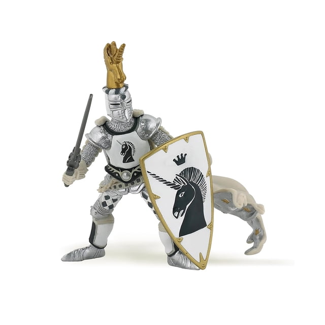 Figura de acción Papo Caballero Unicornio Plateado