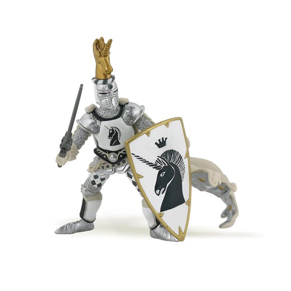Figura de acción Papo Caballero Unicornio Plateado