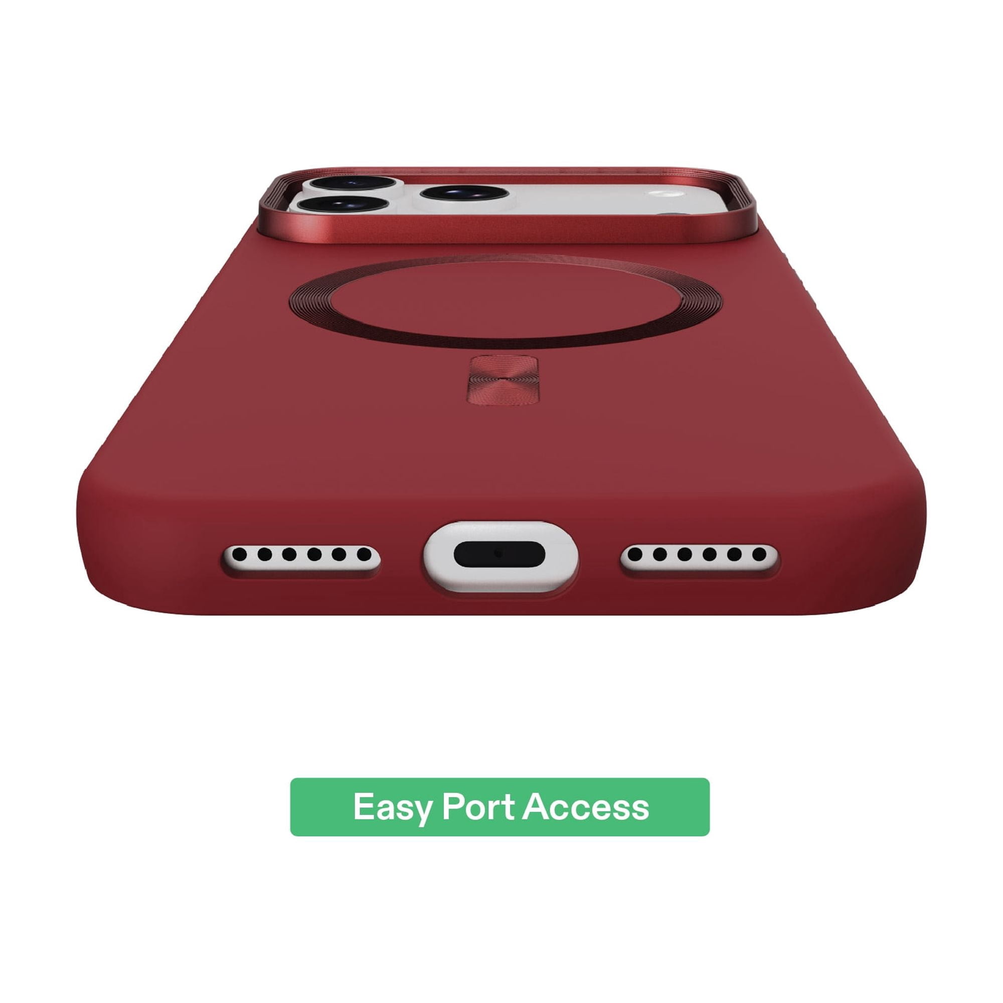 onn Soft Touch Phone Case for iPhone 18 Pro Max / 17 Pro Max, MagSafe Compatible - Deep Red