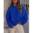 thumbnail image 3 of Suéter PRETTYGARDEN Azul Oversized Peludo Cuello Redondo XS, 3 of 8