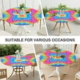 thumbnail image 7 of Colorful Tie Dye Pattern Round Fitted Tablecloth with Elastic Edge,Dining Table Cover Waterproof,Outdoor Round Tablecloth for Camping,Dining,Indoor and Outdoor, 7 of 7