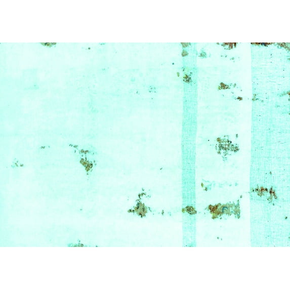 Ahgly Company Indoor Rectangle Abstract Turquoise Blue Modern Area Rugs, 2' x 5'