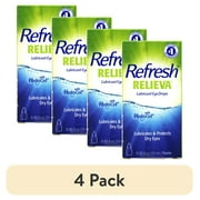 (4 pack) Refresh Relieva Lubricant Eye Drops, Lubricates & Protects Dry Eyes, 0.33 FL OZ