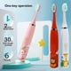 thumbnail image 4 of Cepillo de dientes eléctrico para niños con dibujos animados para niños con mini cabezal de repuesto ultrasónico IPX7, recargable, resistente al agua, 4 of 5
