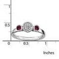 thumbnail image 5 of Sterling Silver Dbl Round Rhod. Garnet & Dia. Ring, 5 of 8