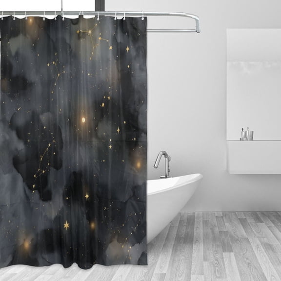 Yayeee Shower Curtain with Hooks 72"x72" Waterproof Fabric Bathroom Hanging Decor, Gray Sky Pattern