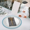 thumbnail image 3 of 25 Pcs Beaded Rim Charger Plate Bulk Service Plate for Parties Clear Round Chargers for Dinner Plates Wedding Décor Placemats,13 Inch (25pcs-Blue), 3 of 17