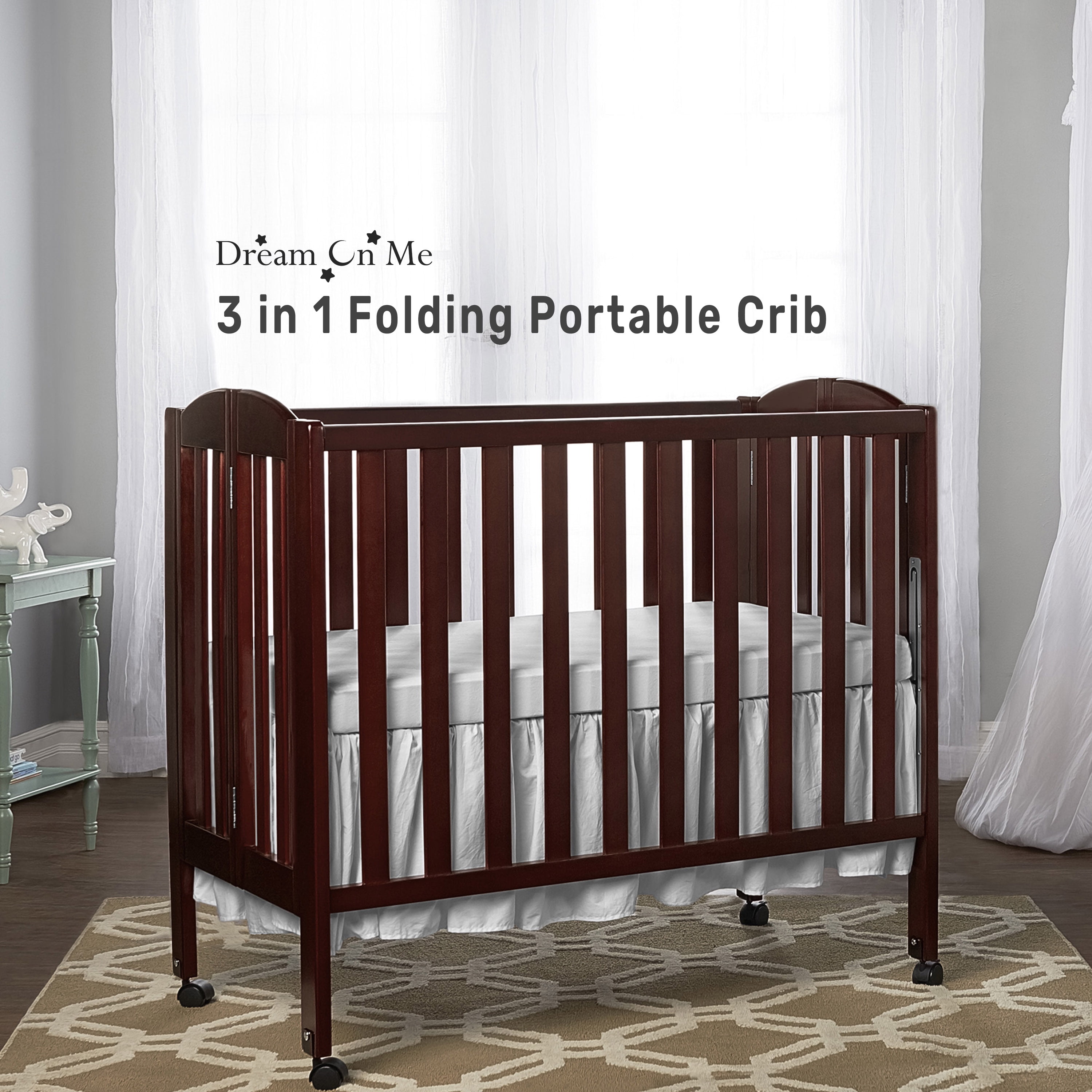 Dream On Me 3-in-1 Portable Crib Espresso