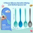 thumbnail image 2 of 4 Pieces Silicone Nonstick Mixing Spoons Heat Resistant Utensil Basting Serving Spoon Cooking Baking for Stirring Kitchen (Novel Style), Medium, 2 of 6