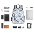 thumbnail image 4 of Honeii Blue Fish Print Lightweight Backpacks,Carry on Backpack,Durable Backpack for School, Work & Travel, 4 of 7