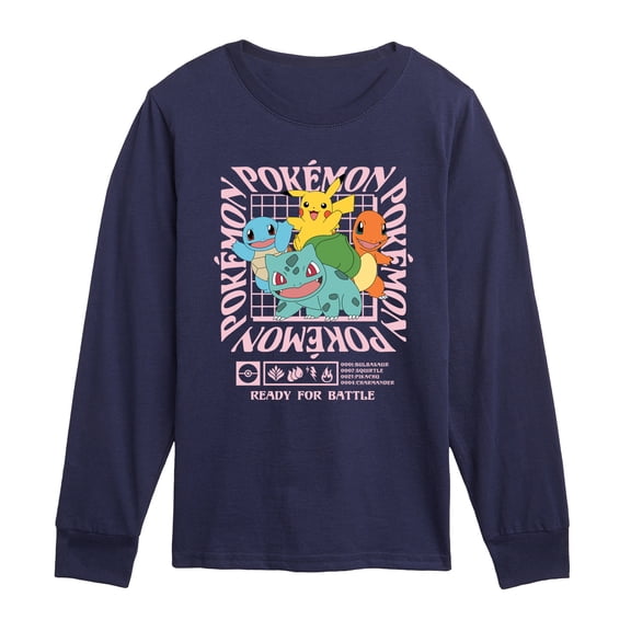 Pokémon - Ready For Battle - Youth Boys Long Sleeve Graphic T-Shirt