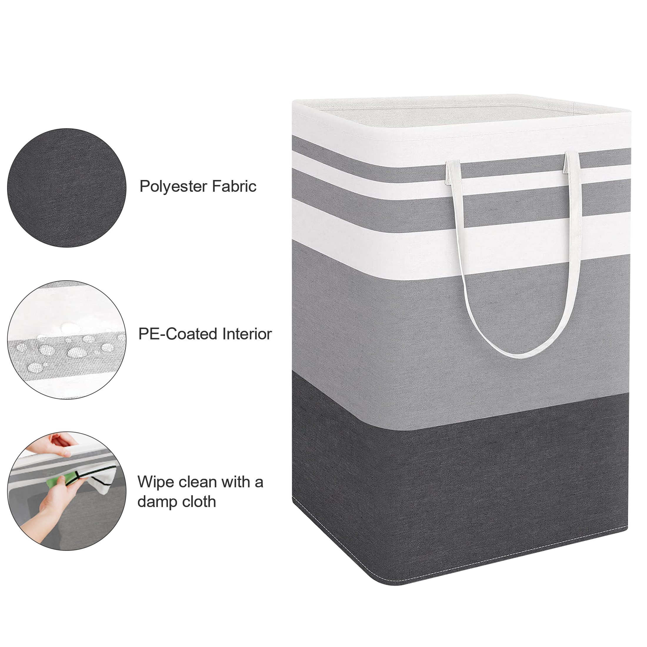 Brotasdro 2-Pack 75L Laundry Basket, Waterproof Gray photo 6