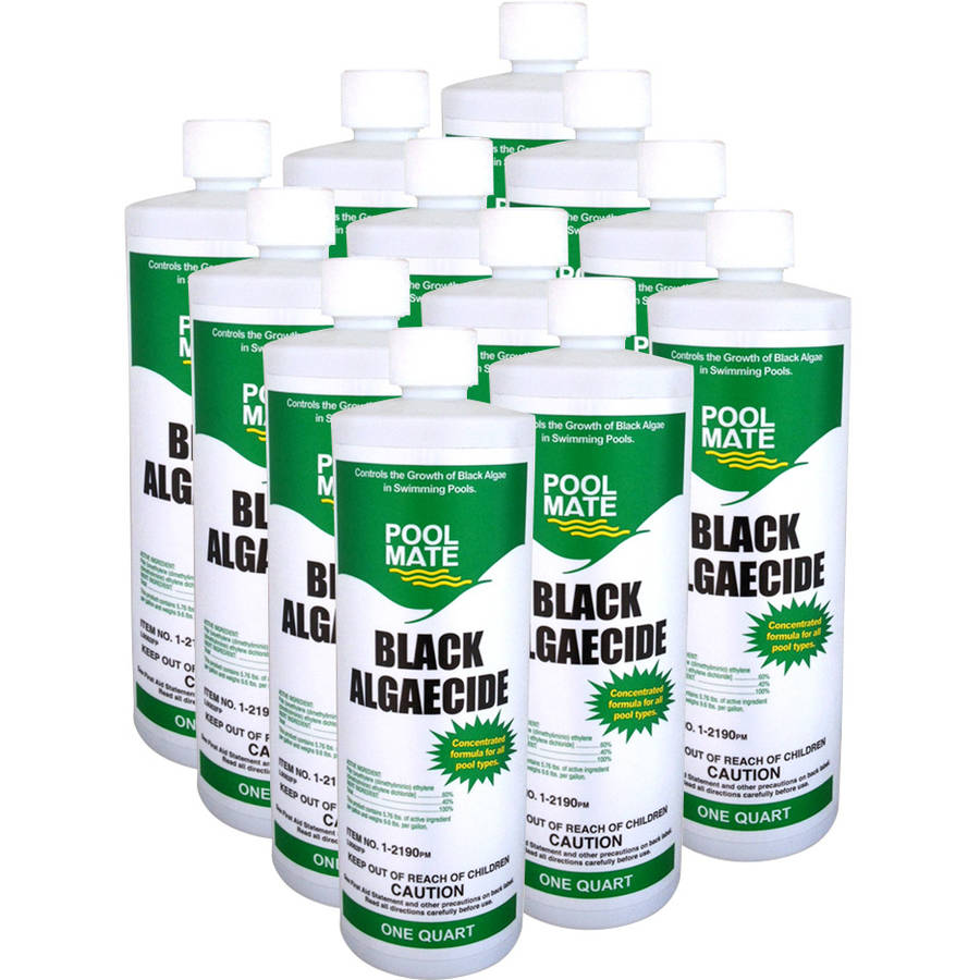 Pool Mate Black Algaecide for Swimming Pools, Quart