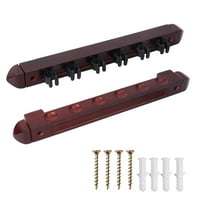 GSE Games & Sports Expert 6/8/12 Wall Mounted Billiard Cue Rack. Pool Cue Stick Rack with Screw Fitting for Game Room, Home, Bar - 6 Cue Mahogany