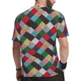 thumbnail image 3 of T Shirt For Men Squares Of Patchwork Gym T-Shirt Summer Colorful Vintage Pattern Casual Trending Tsh, 3 of 7