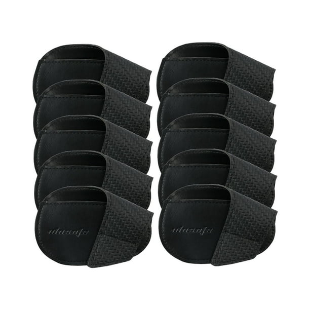 Juego de fundas para cabeza de hierro para Golf de 12 piezas, hechas de PU sintético grueso, se adapta a todas las marcas de equipos de entrenamiento S Negro