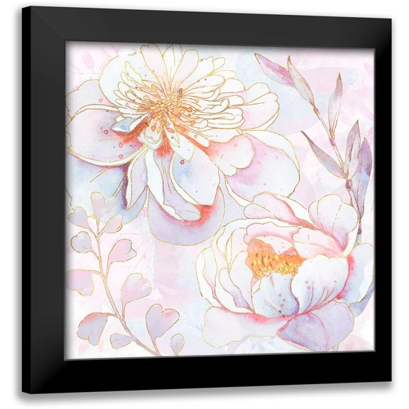 Lavoie, Tina 12x12 Black Modern Framed Museum Art Print Titled - Maisies Peonies