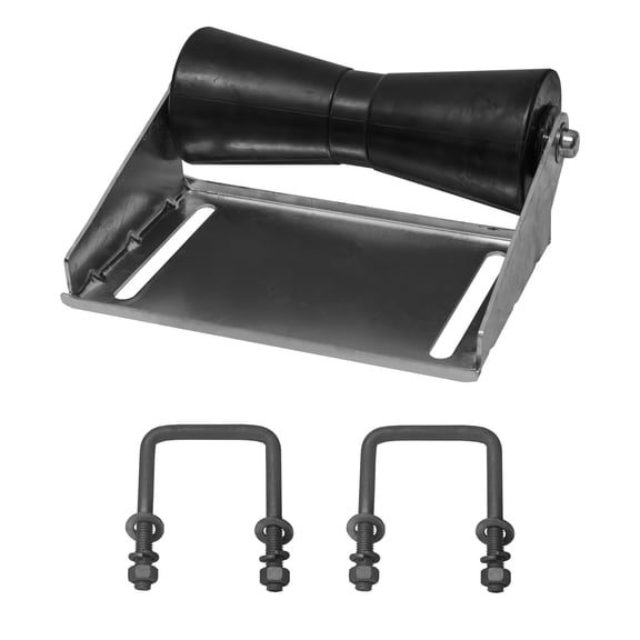 Extreme Max 3006.7149 Boat Trailer Keel Roller and Bracket Kit for 3x3 Cross Members - 10" Poly Vinyl Roller, Black