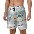 thumbnail image 2 of Gaeub The World Map with Cartoon Animals Mens Swim Trunks Stretch Beach Shorts Quick Dry for Men Swim Shorts Swimwear with Pockets- Large, 2 of 9