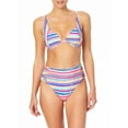 thumbnail image 2 of No Boundaries Junior's Stripe High Waist Bottom Swimsuit, 2 of 4