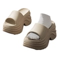 thumbnail image 4 of RotHome Womens Slip On Sandals Comfortable Cloud Slides Open Toe Round Platform Non Slip Bathroom Shower Slippers Soft Cushion Lightweight Beach Walking Sandals Summer Casual, 4 of 7