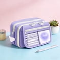 thumbnail image 4 of Big Capacity Pencil Case with 3 Compartments, Large Pencil Pouch Pen Bag Organizer for Office Essentials,Purple, 4 of 7