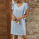 thumbnail image 3 of Vestido de Malla para las Mujeres Sexy, Cuello Redondo de Color Sólido, Vestido de Bolsillo sin Mangas, 3 of 6