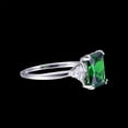 thumbnail image 3 of Women's 5.3ct Emerald Cut Created Green Emerald 925 Sterling Silver Engagement Ring, 3 of 6