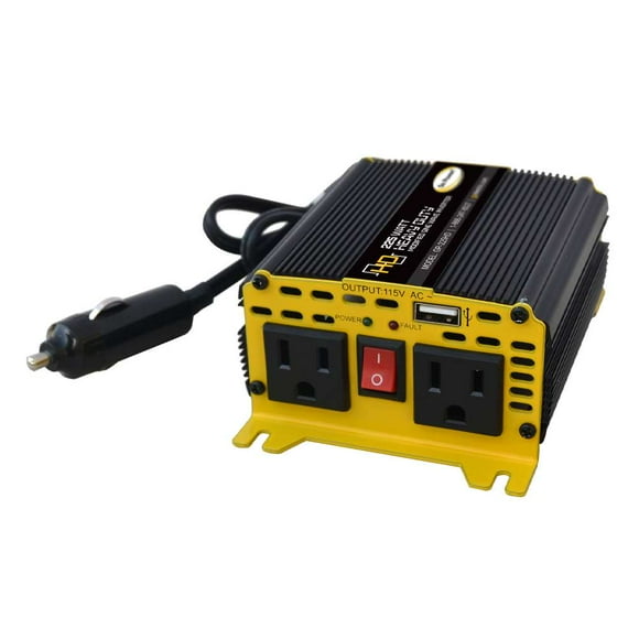 Go Power Onduleur de Puissance GP-225HD Invertis 12 Volts DC à 110 Volts AC; Onduleur à Onde Sinusoïdale Modifiée; Sortie de 175 Watts/surtension de 210 Watts; Efficacité de 80 à 90 pour Cent