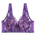 thumbnail image 1 of Sujetador de encaje sexy ultrafino de talla grande, sin aros, push-up, ajustable, ropa interior para mujer, 1 of 1