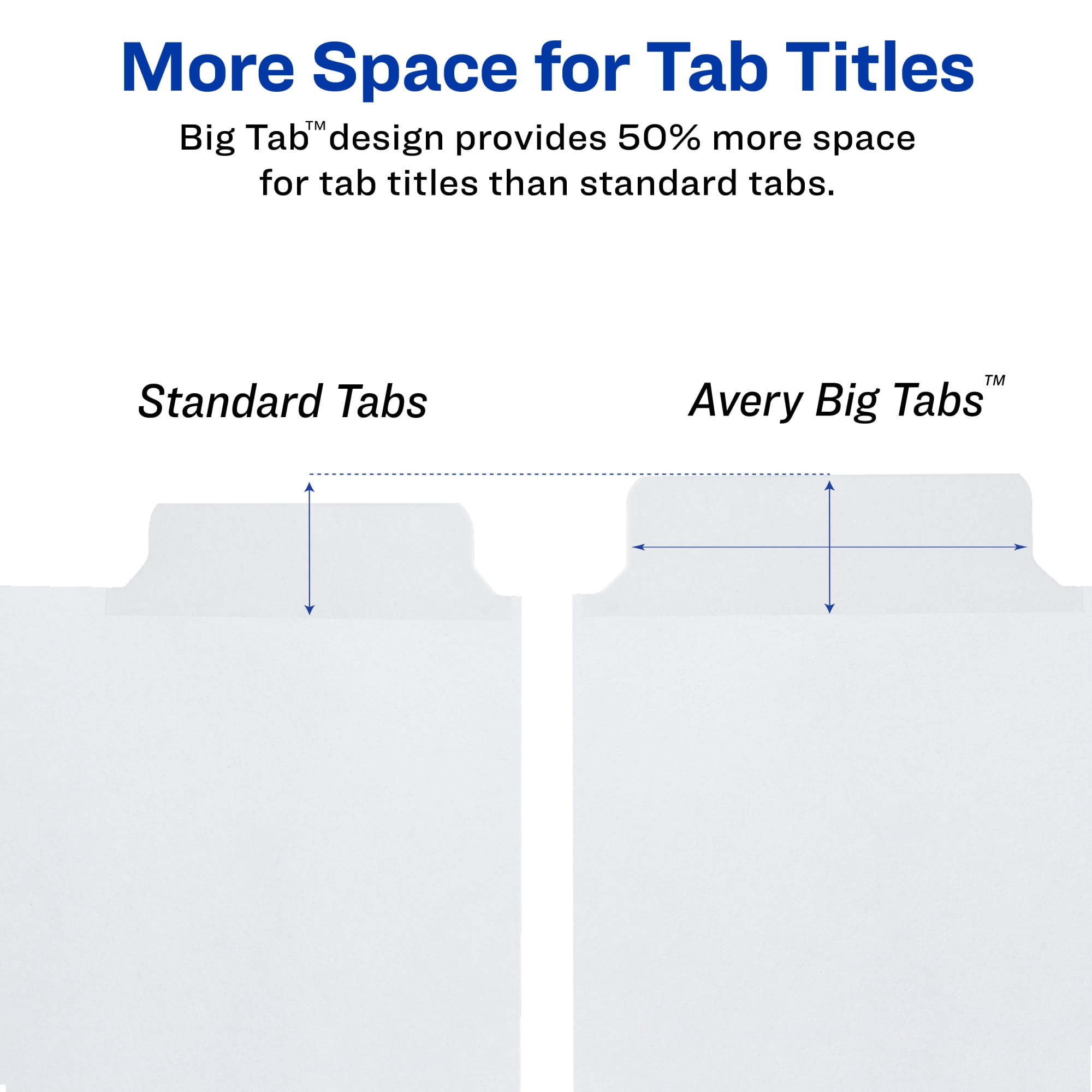 Avery Write & Erase Divider, 8-Tab, Paper, White Body, White Big Tabs, Handwrite, 1 Set