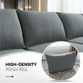 thumbnail image 3 of HONBAY Modular Sectional Sofa avec Canapé Méridien Réversible avec Ottomans, Canapé Sectionnel en U pour Salon, Gris Bleuâtre, 3 of 8
