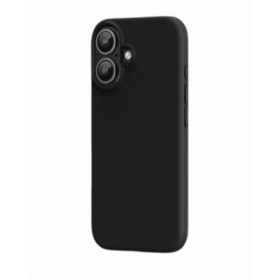 Phone Case Compatible with iPhone 16, Slim Silicone Rubber Gel Case, Protective Anti-Scratch Coating, Shockproof Design, Matte Black Color